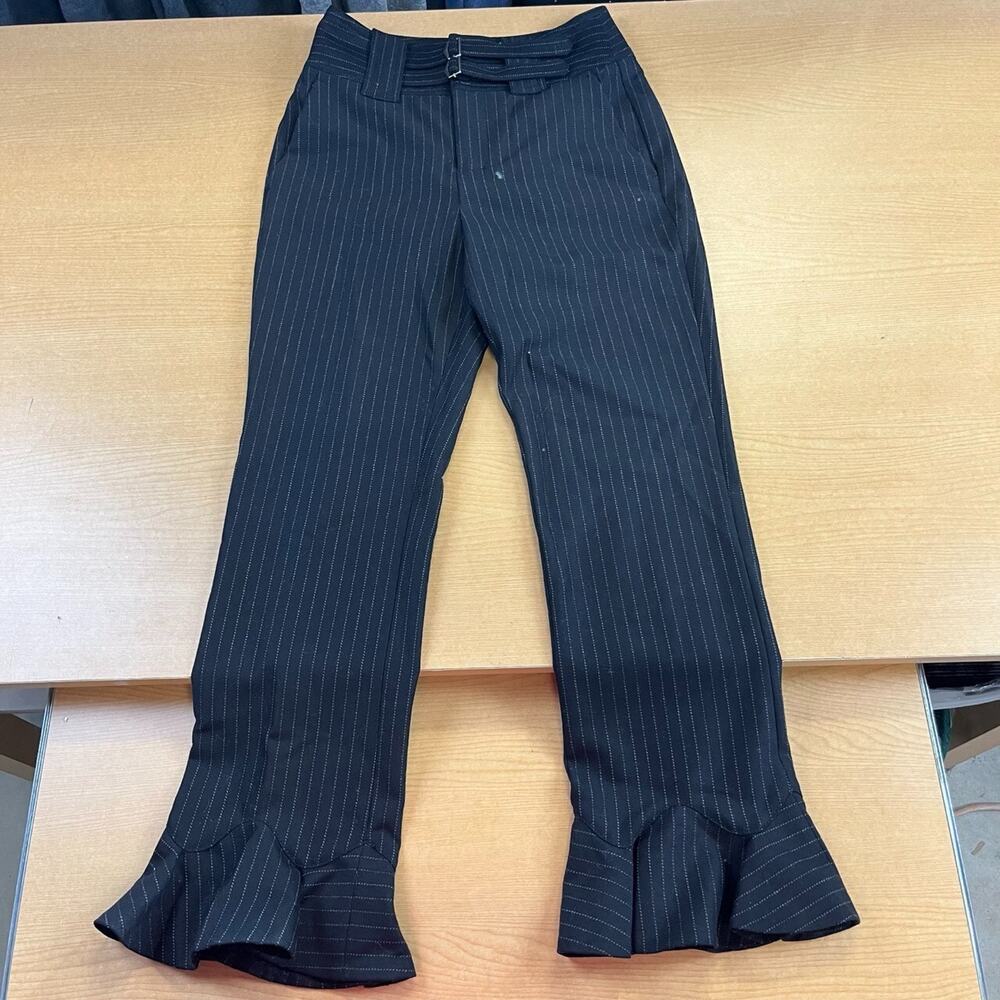 Rebecca Taylor Ruffle Hem Ankle Pant Size 1 Trouser Jacquard